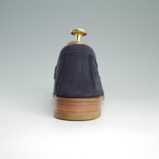 未使用★(スペイン製)カルミナ SIZE 6.5【定価￥61,600-★コインローファー/80579】GENOVAラスト/ANTE/スエード/紺/メンズ/CARMINA★e658