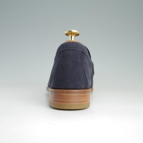 未使用★(スペイン製)カルミナ SIZE 6.5【定価￥61,600-★コインローファー/80579】GENOVAラスト/ANTE/スエード/紺/メンズ/CARMINA★e658
