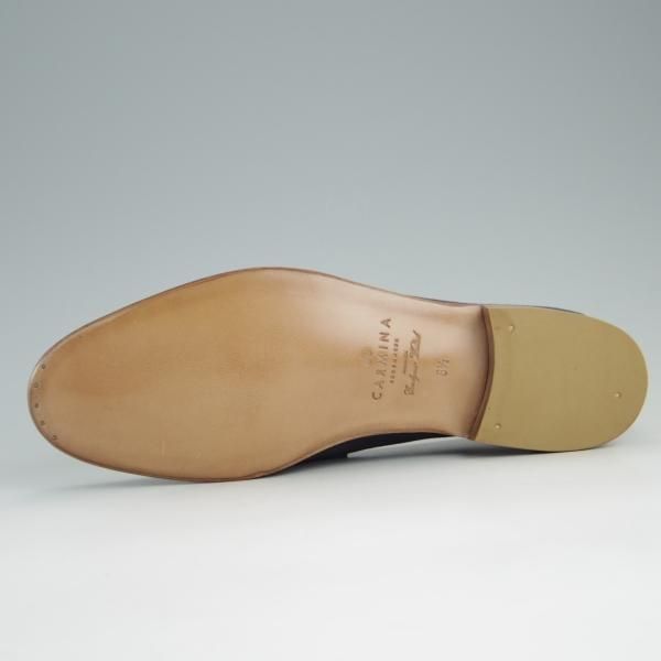 未使用★(スペイン製)カルミナ SIZE 6.5【定価￥61,600-★コインローファー/80579】GENOVAラスト/ANTE/スエード/紺/メンズ/CARMINA★e658