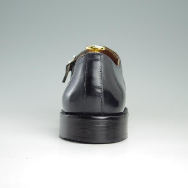 極美品★(伊)Doucal's/デュカルス SIZE 40.5【定価5万円程度★ブラックラピド製法/65021】ダブルモンク/ポリッシュレザー/黒★e660