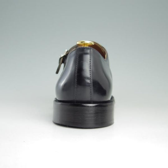 極美品★(伊)Doucal's/デュカルス SIZE 40.5【定価5万円程度★ブラックラピド製法/65021】ダブルモンク/ポリッシュレザー/黒★e660