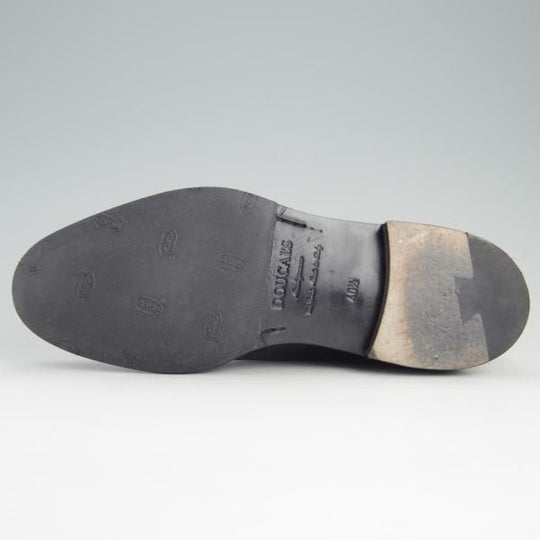 極美品★(伊)Doucal's/デュカルス SIZE 40.5【定価5万円程度★ブラックラピド製法/65021】ダブルモンク/ポリッシュレザー/黒★e660
