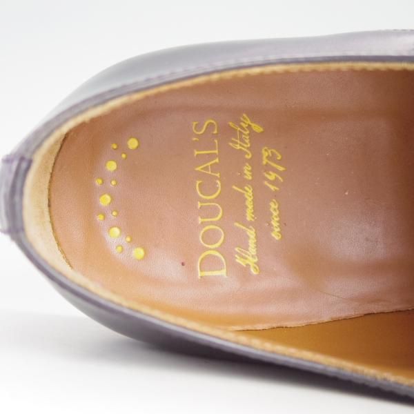 極美品★(伊)Doucal's/デュカルス SIZE 40.5【定価5万円程度★ブラックラピド製法/65021】ダブルモンク/ポリッシュレザー/黒★e660