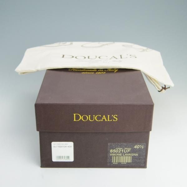美品★(伊)Doucal's/デュカルス SIZE 40.5【定価5万円程度★ブラックラピド製法/65021】ダブルモンク/VISONE/スエード/灰★e661