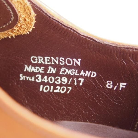 極上★(英)グレンソン 8F【★ストレートチップ/34039-17】カーフ/茶/メンズ/GRENSON★e662