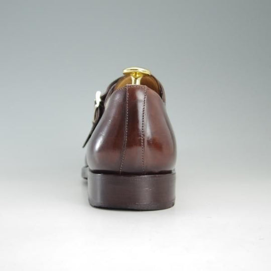 美品★(伊)サントーニ SIZE 8【上級★グッドイヤーウェルテッド製法】8911-49/ダブルモンク/カーフ/濃茶/メンズ/Santoni★e649