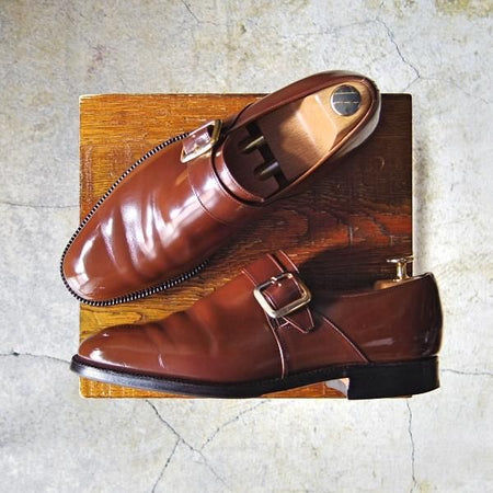 ★チャーチ 70F/UK7【旧チャーチ★ブックバインダーカーフ/73ラスト】Westbury/3都市ロゴ/モンクストラップ/茶/メンズ/Church's★e650