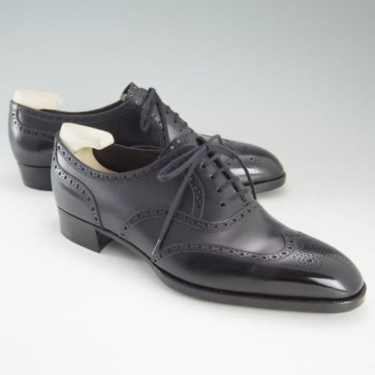 新品★(銀座)MARQUESS/マーキス UK6程度【オーダー合計価格￥380,600〜★ビスポーク品/シューツリー付き】フルブローグ/カーフ/黒★e651