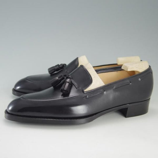 新品★(銀座)MARQUESS/マーキス UK6程度【オーダー合計価格￥380,600〜★ビスポーク品/シューツリー付き】タッセルローファー/黒★e652