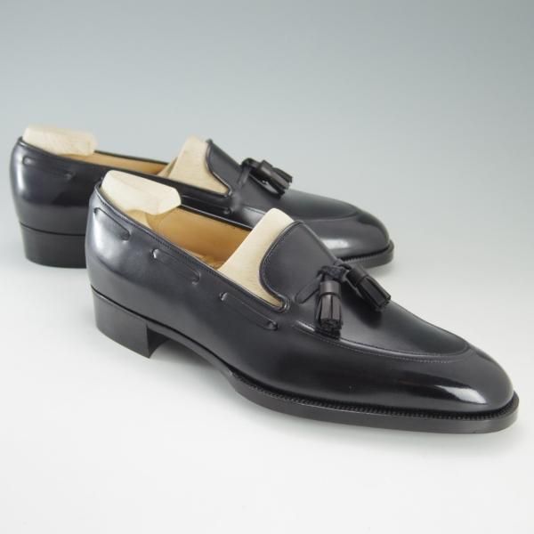 新品★(銀座)MARQUESS/マーキス UK6程度【オーダー合計価格￥380,600〜★ビスポーク品/シューツリー付き】タッセルローファー/黒★e652