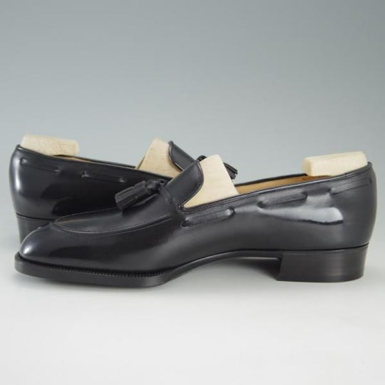 新品★(銀座)MARQUESS/マーキス UK6程度【オーダー合計価格￥380,600〜★ビスポーク品/シューツリー付き】タッセルローファー/黒★e652