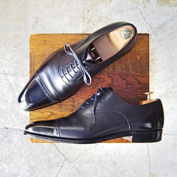 美品★ユニオンインペリアル SIZE 7.5【上級★ハンドソーンウェルテッド製法/U1921】パンチドキャップトゥ/黒/Union Imperial★e663