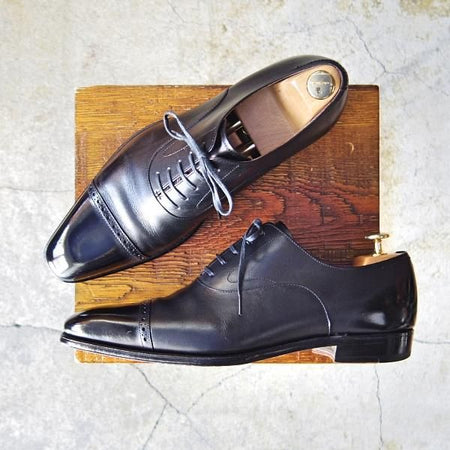 美品★ユニオンインペリアル SIZE 7.5【上級★ハンドソーンウェルテッド製法/U1921】パンチドキャップトゥ/黒/Union Imperial★e663