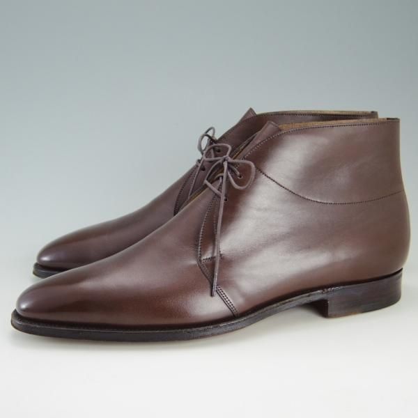 美品★ジョンロブ 8.5E【定価￥264,000-★ROMSEY/ロムゼイ】8000ラスト/チャッカブーツ/カーフ/茶/メンズ/JOHN LOBB★e669