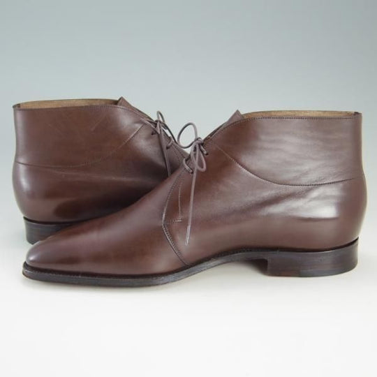 美品★ジョンロブ 8.5E【定価￥264,000-★ROMSEY/ロムゼイ】8000ラスト/チャッカブーツ/カーフ/茶/メンズ/JOHN LOBB★e669