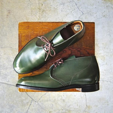 極上★トリッカーズ SIZE 7.5【貴重★ドレスライン/St James Collection】5006-2/チャッカブーツ/カーフ/深緑/メンズ/Tricker's★e672