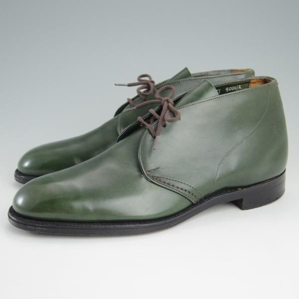 極上★トリッカーズ SIZE 7.5【貴重★ドレスライン/St James Collection】5006-2/チャッカブーツ/カーフ/深緑/メンズ/Tricker's★e672