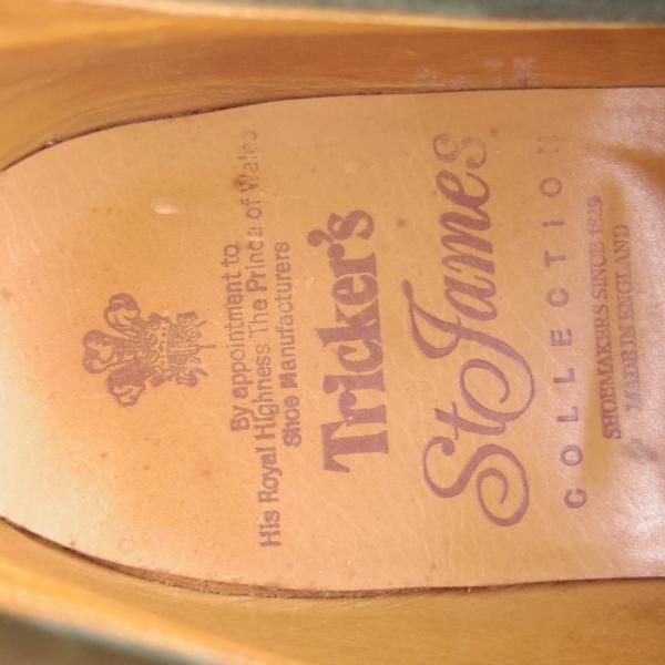 極上★トリッカーズ SIZE 7.5【貴重★ドレスライン/St James Collection】5006-2/チャッカブーツ/カーフ/深緑/メンズ/Tricker's★e672