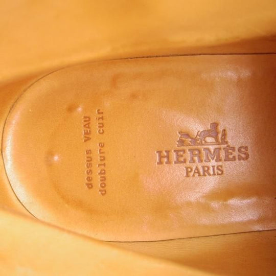 極上★(伊製)HERMES/エルメス(レディース) SIZE 36.5【ブラックラピド製法★チャッカブーツ】ジョージブーツ/カーフ/茶★e674