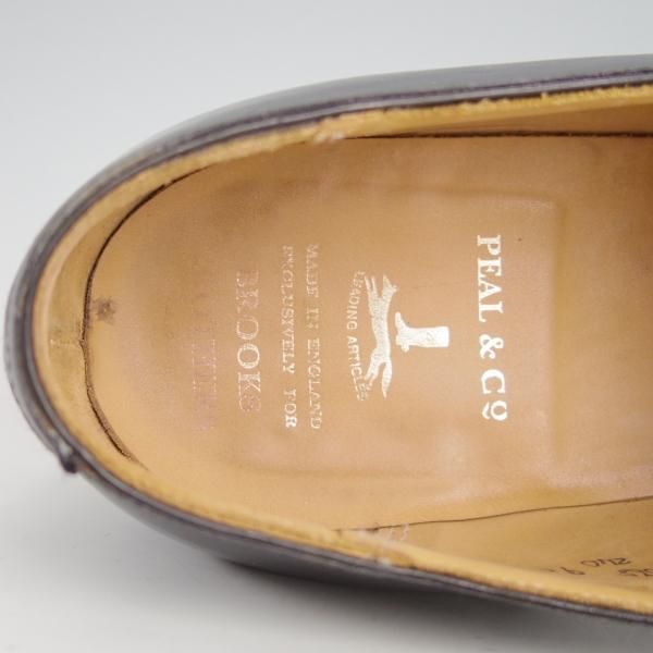 美品★クロケット&ジョーンズ UK8.5/US9E【★ブルックスブラザーズ別注/Peal&co】240ラスト/スリッポン/カーフ/メンズ/Crockett&Jones★e675