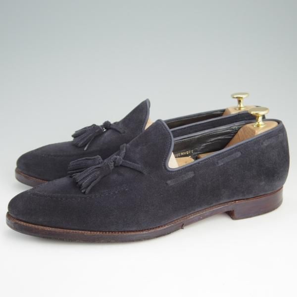 極上★クロケット&ジョーンズ 9E【★タッセルローファー/GUERNSEY】341ラスト/スエード/ネイビー/紺/メンズ/Crockett&Jones★e676