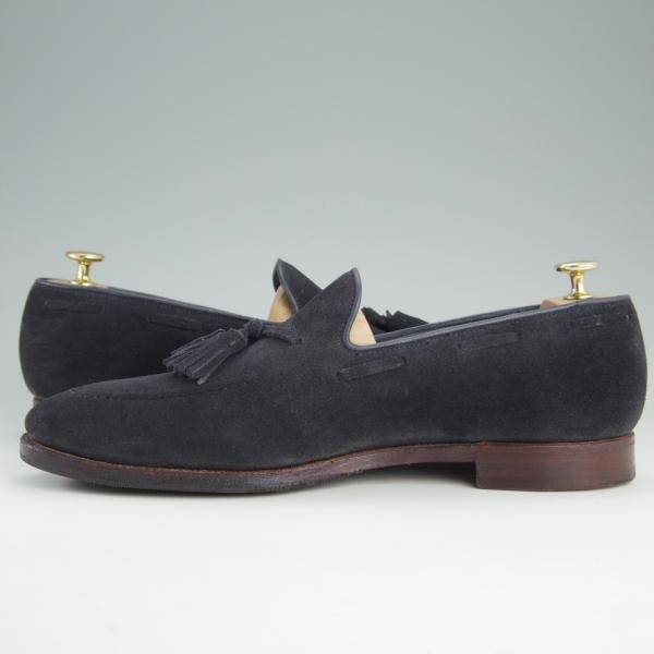 極上★クロケット&ジョーンズ 9E【★タッセルローファー/GUERNSEY】341ラスト/スエード/ネイビー/紺/メンズ/Crockett&Jones★e676