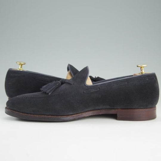 極上★クロケット&ジョーンズ 9E【★タッセルローファー/GUERNSEY】341ラスト/スエード/ネイビー/紺/メンズ/Crockett&Jones★e676