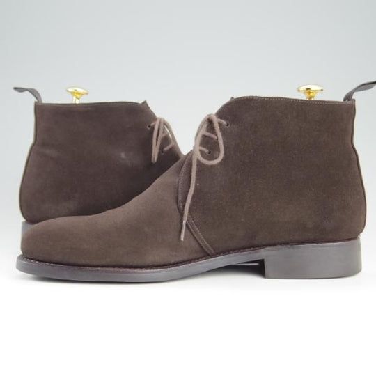 極美品★(スペイン製)YANKO/ヤンコ SIZE 7【グッドイヤーウェルテッド製法★チャッカブーツ】14541/スエード/濃茶/メンズ★e678