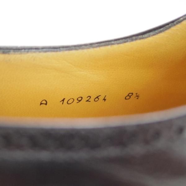 極上★(伊)タニノクリスチー SIZE 8.5【高額★リザード革×カーフ /コンビ仕様】クォーターブローグ/黒/メンズ/TANINO CRISCI★e679