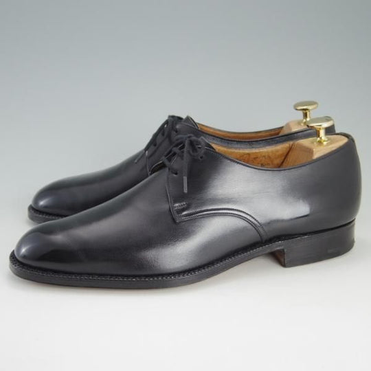 極上★チャーチ 75F/UK7.5【貴重★73ラスト/JERMYN】4都市ロゴ/プレーントゥ/Vフロント/カーフ/黒/メンズ/Church's★e681