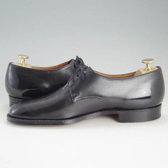 極上★チャーチ 75F/UK7.5【貴重★73ラスト/JERMYN】4都市ロゴ/プレーントゥ/Vフロント/カーフ/黒/メンズ/Church's★e681