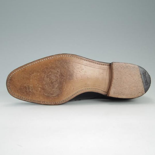 極上★チャーチ 75F/UK7.5【貴重★73ラスト/JERMYN】4都市ロゴ/プレーントゥ/Vフロント/カーフ/黒/メンズ/Church's★e681