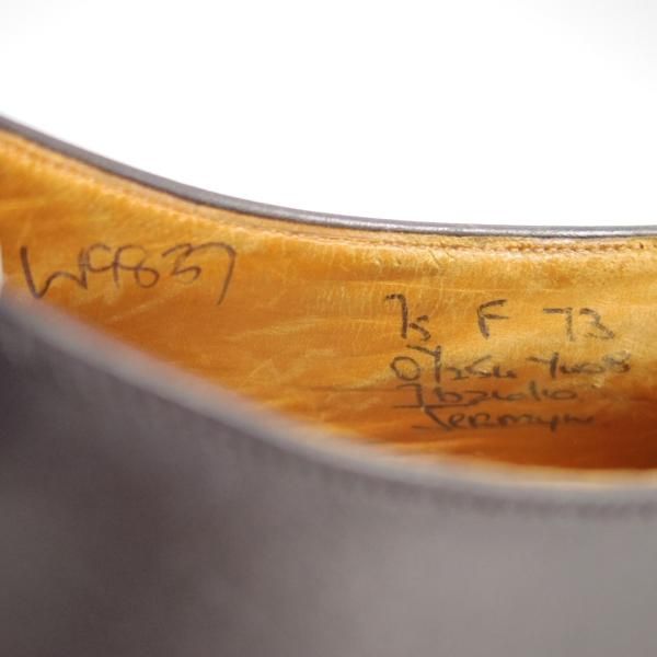 極上★チャーチ 75F/UK7.5【貴重★73ラスト/JERMYN】4都市ロゴ/プレーントゥ/Vフロント/カーフ/黒/メンズ/Church's★e681