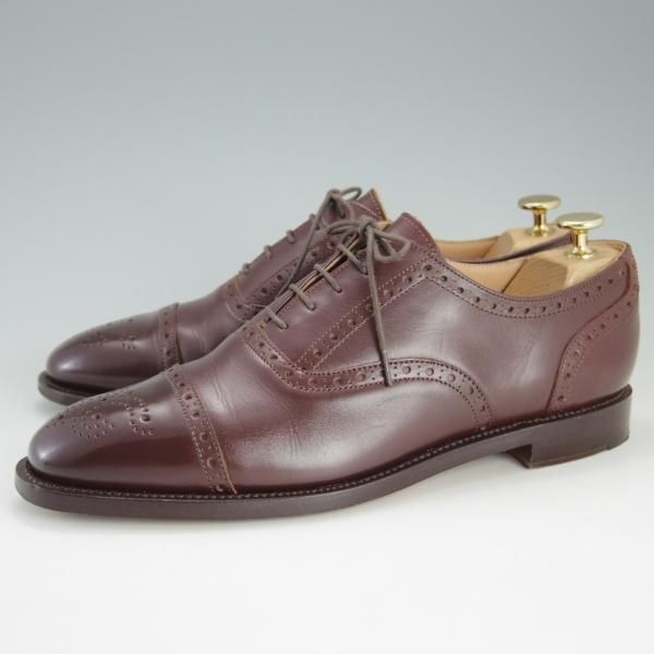 極美品★(英国製)ユニオンワークス SIZE 7【グッドイヤーウェルテッド製法★セミブローグ】茶/UNION WORKS★e685