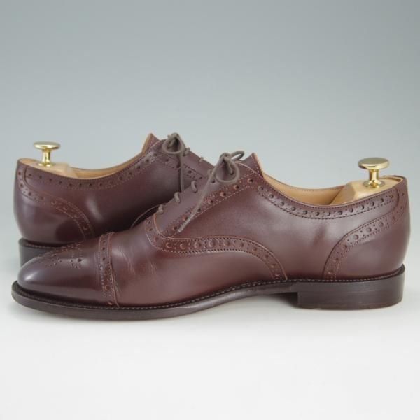極美品★(英国製)ユニオンワークス SIZE 7【グッドイヤーウェルテッド製法★セミブローグ】茶/UNION WORKS★e685