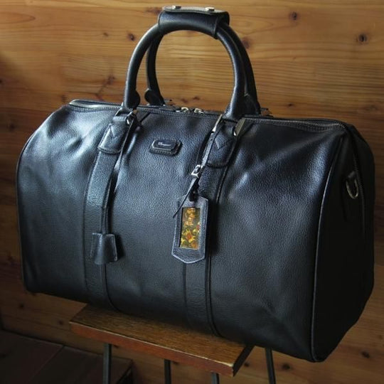 極上★(伊)サルヴァトーレ・フェラガモ/Ferragamo【高額★レザー/ボストンバッグ】メンズ&レディース/ビジネス/バッグ/黒/Salvatore★N5544
