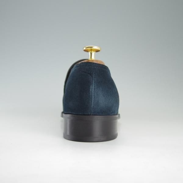 美品★ジョンロブ 7.5E【定価20万円以上★プレステージライン/EDWARD/7000ラスト】センターエラスティック/スエード/紺/JOHN LOBB★e687