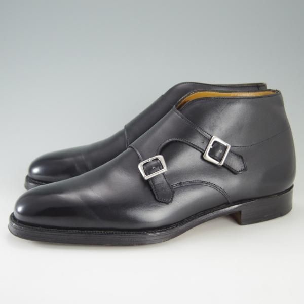 極上★(英)グレンソン 8E【貴重★footmaster/フットマスター】31035-01/ダブルモンク/チャッカブーツ/カーフ/黒/メンズ/GRENSON★e691