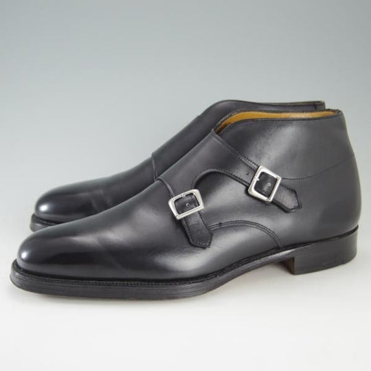 極上★(英)グレンソン 8E【貴重★footmaster/フットマスター】31035-01/ダブルモンク/チャッカブーツ/カーフ/黒/メンズ/GRENSON★e691