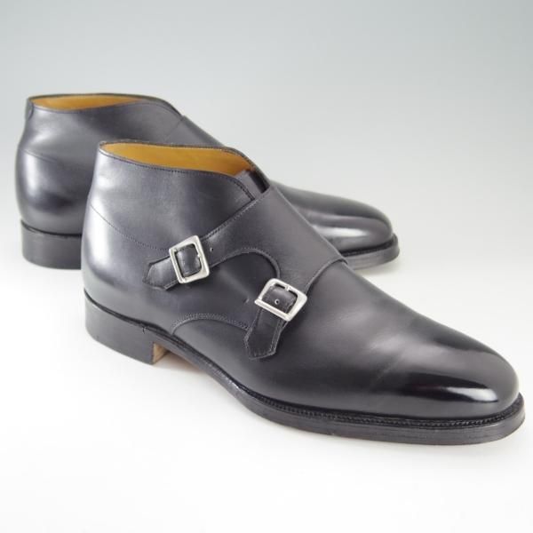 極上★(英)グレンソン 8E【貴重★footmaster/フットマスター】31035-01/ダブルモンク/チャッカブーツ/カーフ/黒/メンズ/GRENSON★e691