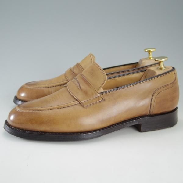 極上★チャーチ 75F/UK7.5【復刻版★93ラスト/SALISBURY】コインローファー/カーフ/薄茶/メンズ/Church's★e692