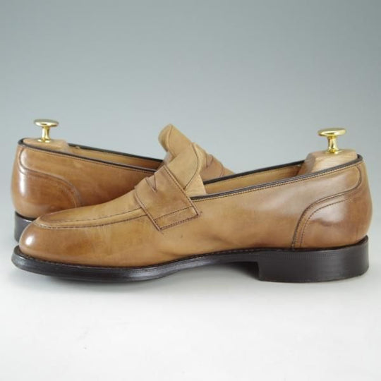 極上★チャーチ 75F/UK7.5【復刻版★93ラスト/SALISBURY】コインローファー/カーフ/薄茶/メンズ/Church's★e692