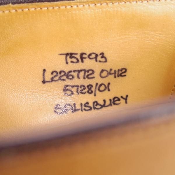 極上★チャーチ 75F/UK7.5【復刻版★93ラスト/SALISBURY】コインローファー/カーフ/薄茶/メンズ/Church's★e692