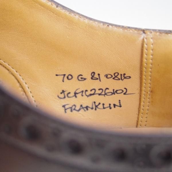 美品★チャーチ 70G/UK7【貴重★BURWOOD同仕様/バーウッド/81ラスト】FRANKLIN/5都市ロゴ/ポリッシュドバインダーカーフ/Church's★e701