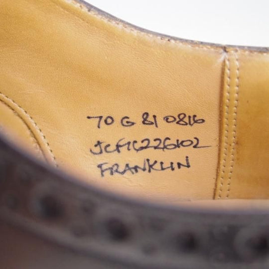 美品★チャーチ 70G/UK7【貴重★BURWOOD同仕様/バーウッド/81ラスト】FRANKLIN/5都市ロゴ/ポリッシュドバインダーカーフ/Church's★e701