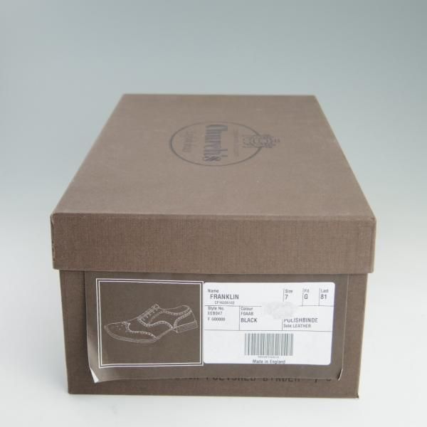 美品★チャーチ 70G/UK7【貴重★BURWOOD同仕様/バーウッド/81ラスト】FRANKLIN/5都市ロゴ/ポリッシュドバインダーカーフ/Church's★e701