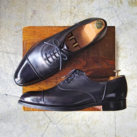 極上★ジョンロブ 7.5E【ミュージアムカーフ仕様★ストレートチップ/LANGTON】1105ラスト/黒/メンズ/JOHN LOBB★e709