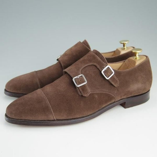 美品★クロケット&ジョーンズ UK9/US9.5D【★ブルックスブラザーズ別注/Peal&co】341ラスト/ダブルモンク/茶/Crockett&Jones★e711