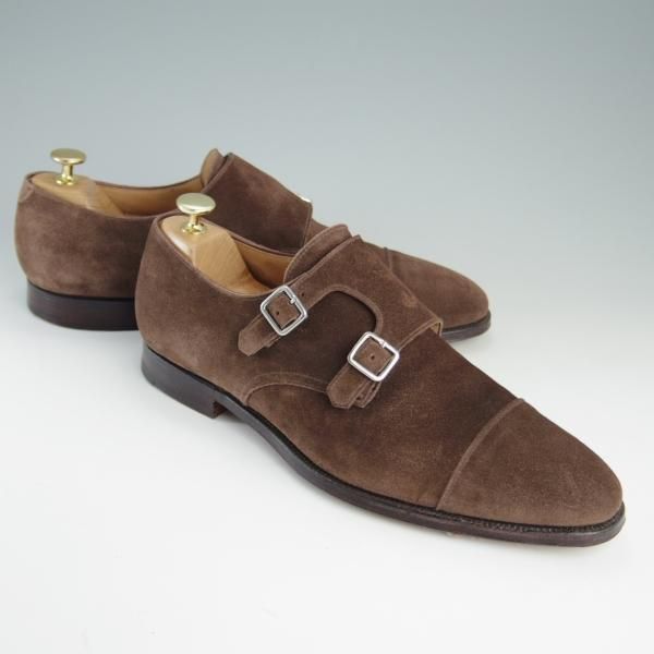 美品★クロケット&ジョーンズ UK9/US9.5D【★ブルックスブラザーズ別注/Peal&co】341ラスト/ダブルモンク/茶/Crockett&Jones★e711
