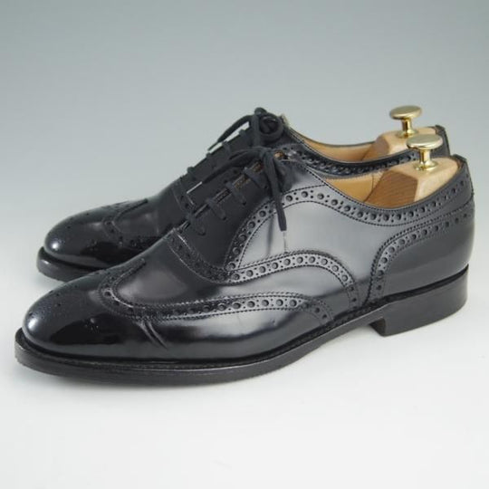 美品★チャーチ 75G/UK7.5【貴重★73ラスト/CHETWYND似寄りモデル】NENE/フルブローグ/ポリッシュドバインダーカーフ/黒/Church's★e712